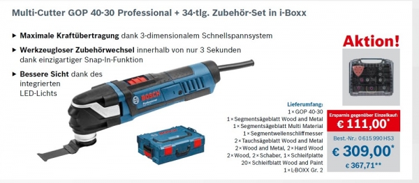 Bosch Multi Cutter Gop 40 30 Professional Sagen